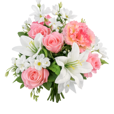 Ανθοδέσμη Ροζ και Λευκό με Κρίνα