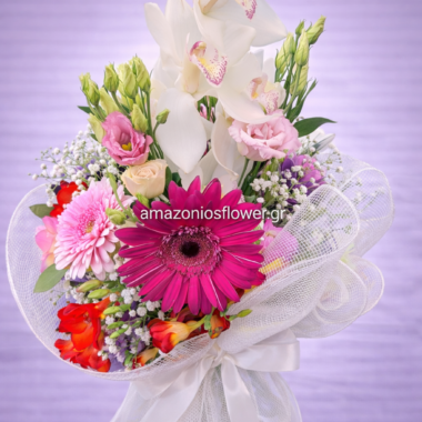 Πολυτελής Ανθοδέσμη με Ορχιδέα και Ζέρμπερα