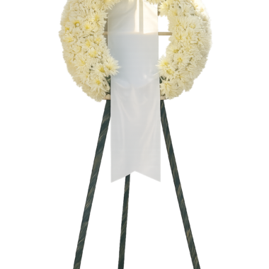 Στεφάνι Πένθους Λευκό “Αιώνια Μνήμη”